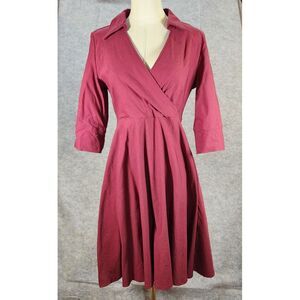 Miusol Dress Women Medium Retro Fit & Flare Blood Red Vampire Glam Classic Ruche